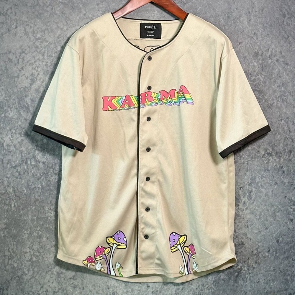 Rue21 Retro Baseball Shirt 'Karma', Women's XL